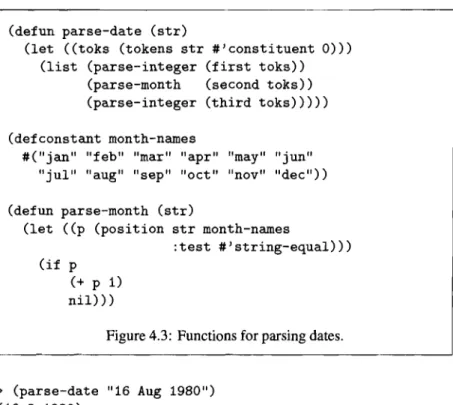 Figure 4.3: Functions for parsing dates. 