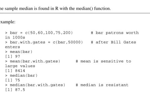 Figure 2.8 shows how to visualize the mean and median from a strip chart (and, similarly,  from a stem-and-leaf plot)