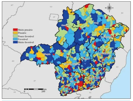 Figure 3. Charter of environmental management indicator of municipalities in the state of Minas Gerais, ZEE-MG, 2007