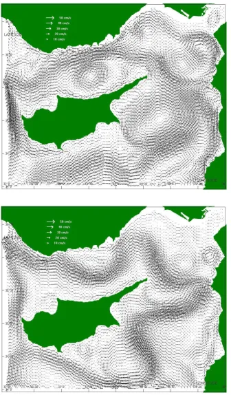 Fig. 7d. CYCOM circulation at 30 m,for August of the second year of the cli-matological run.