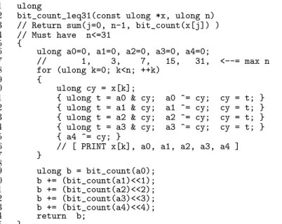 Figure 1.8-A shows the intermediate values with the computation of a length-17 array of all-ones words.
