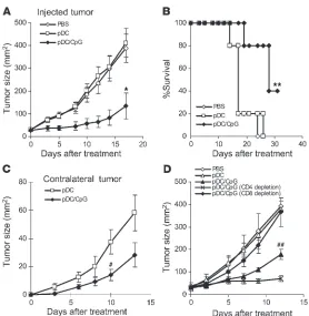 Figure 1Activated pDC administration induces systemic antitumor 