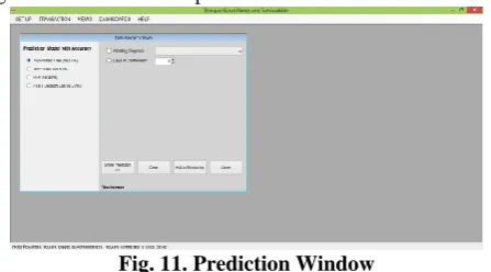 Fig. 11. Prediction Window After selecting the desired algorithm used for prediction, 
