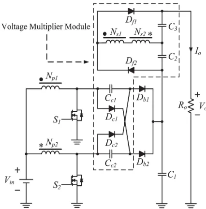 Fig -2: High step up converter with voltage multiplier 
