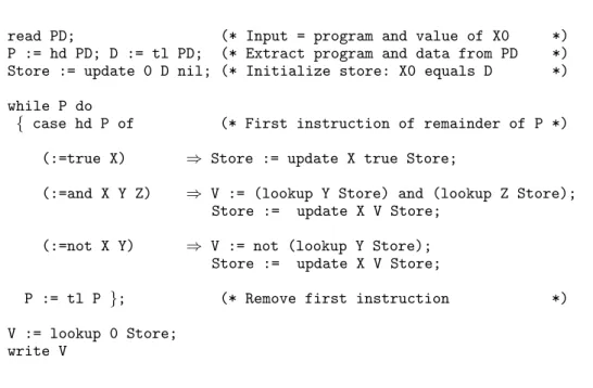 Figure 3.2: An interpreter for Boolean programs.