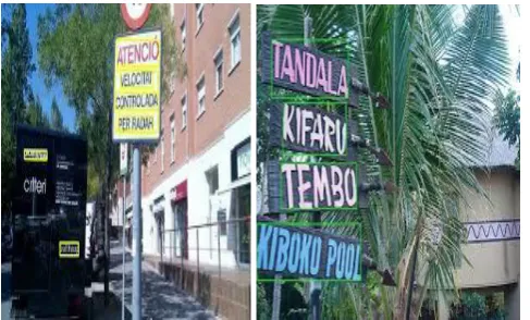 Fig 1: Examples of natural images with scene text 