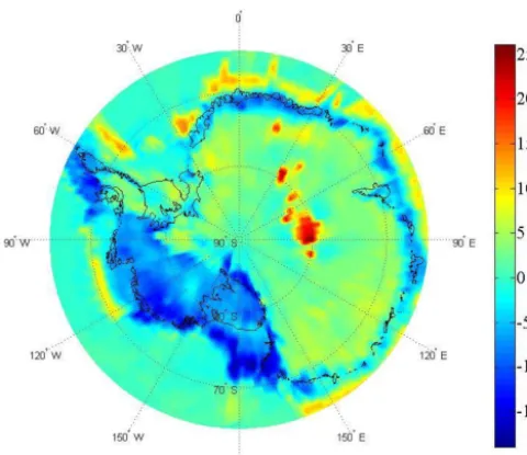 Figure 3. Difference between crustal models AN1 and CRUST 1.0based on seismological data