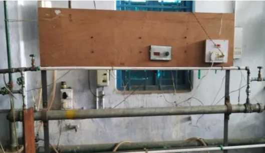 Figure 2: Experimental setup of triangular baffled heat exchanger 