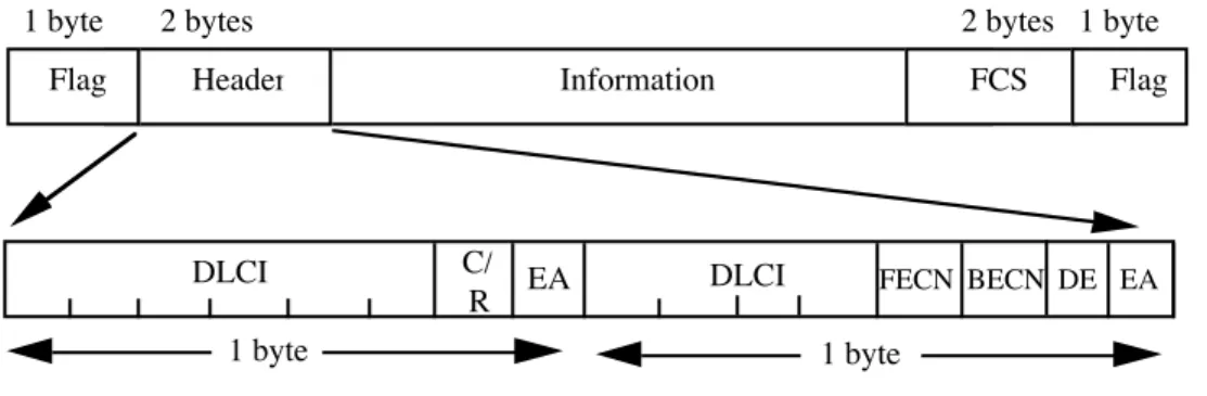 Figure 3.5: The structure of the frame relay frame 