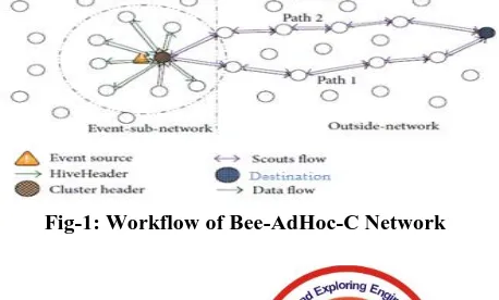 Fig-1: Workflow of Bee-AdHoc-C Network 