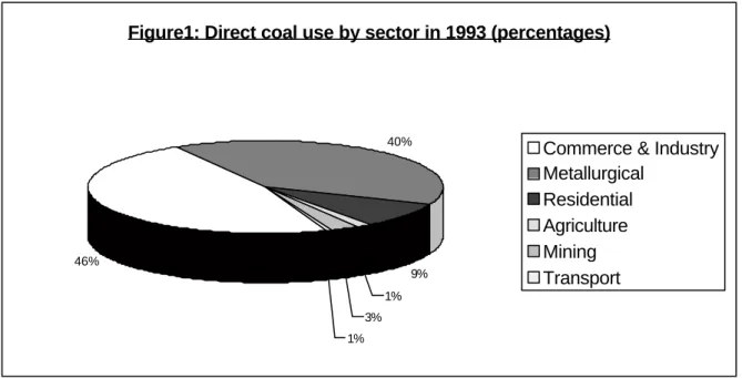 Figure 2: Coal conversion in 1993 (percentages) 