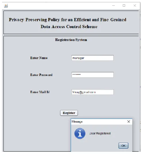 Figure VII:  User Registration Page – 