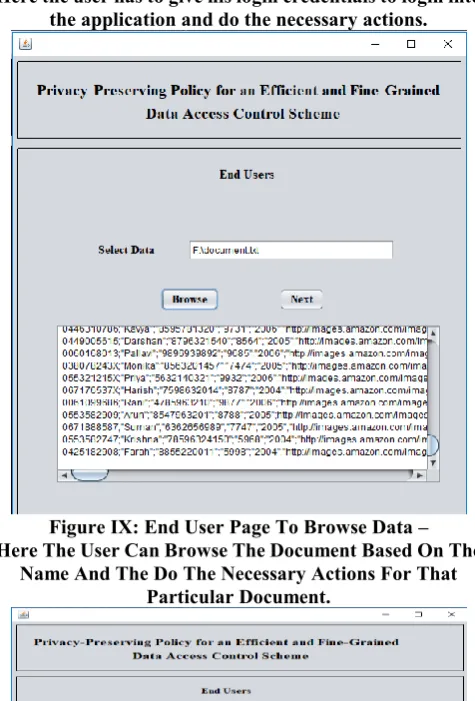 Figure IX: End User Page To Browse Data – 