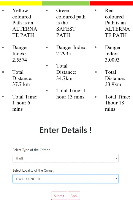 FIGURE V. Crime reporting page asking the user to select locality and type of crime. 