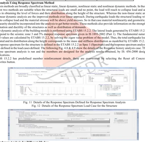 Fig. 11  Details of the Response Spectrum Defined for Response Spectrum Analysis 