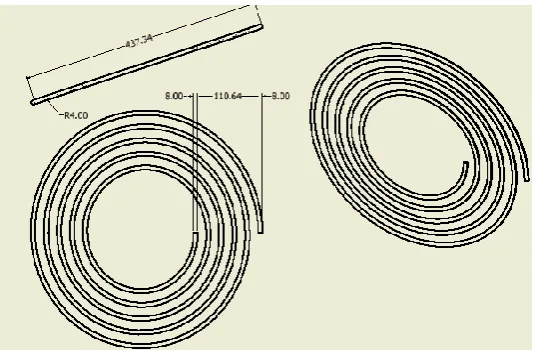 Figure 2 Dimension of spiral tube used in present research study 