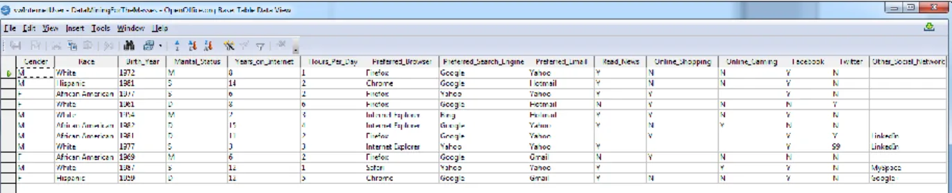 Figure 3-3: Results of the view from Figure 3-2 in datasheet view. 