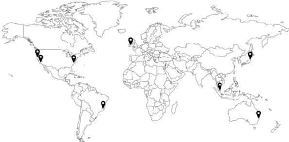 Figure 5: Various worldwide Amazon data center locations 