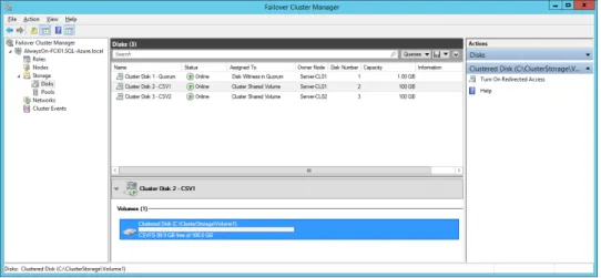 FIGURE 3-6  U sing a Cluster Shared Volume to install a SQL Server failover cluster instance.