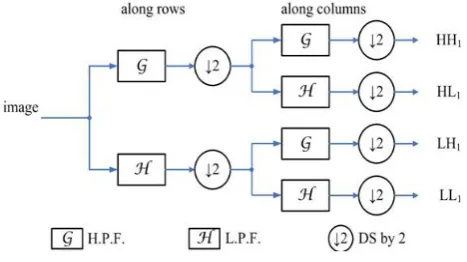 Fig-1: Decomposition of 1- level DWT 