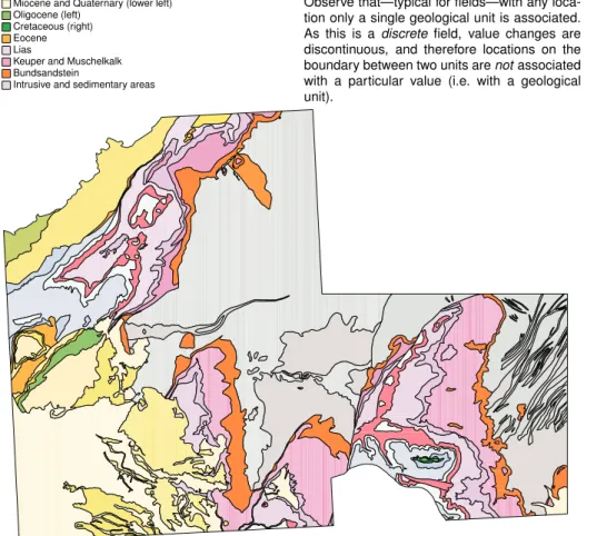 Figure 2.3 : A discrete field indicating geological units, used in a foundation engineering study for  con-structing buildings