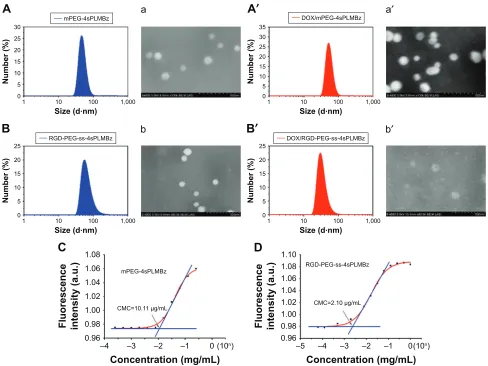 Table 1 The properties of mPEG-4sPLMBz and RGD-PEG-ss-4sPLMBz copolymer micelles