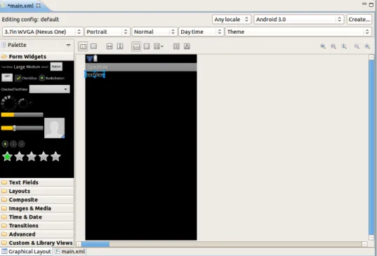 Figure 12. The LunchList main activity layout, with the added TextView
