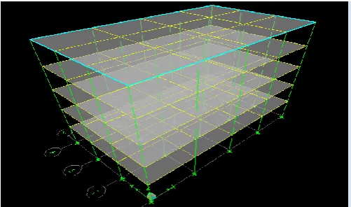 Fig 3: RC Frame Plan (Square Columns) 
