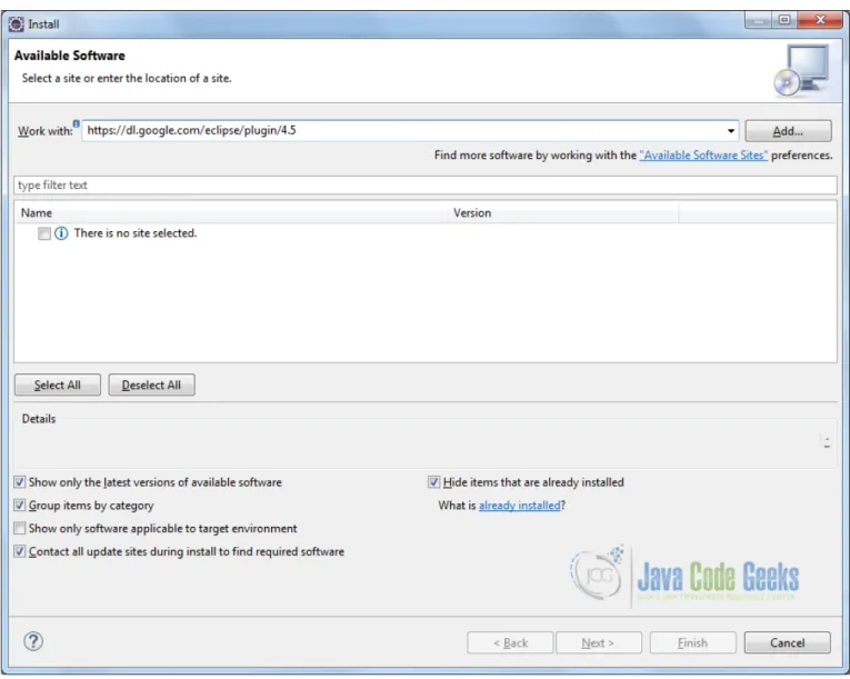 Figure 1.2: Installing Google Plugin - Step 2
