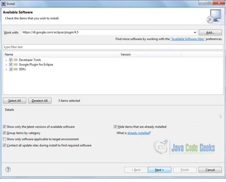 Figure 1.4: Installing Google Plugin - Step 4