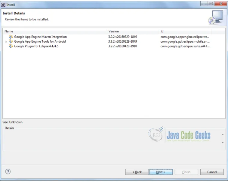 Figure 1.5: Installing Google Plugin - Step 5