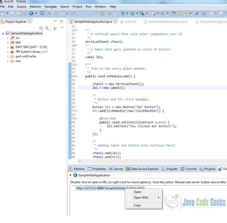 Figure 1.12: Running GWT Web App - Step 2