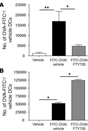 Figure 5Effect of local FTY720 administration on lung DC migration to the 