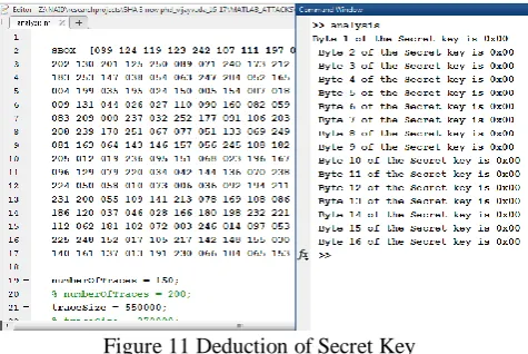 Figure 11 Deduction of Secret Key The validation of the algorithm is checked using 