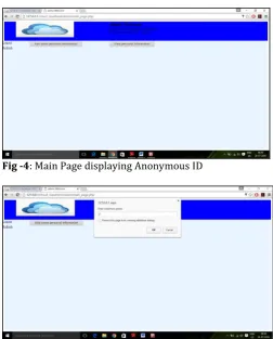 Fig -4: Main Page displaying Anonymous ID  