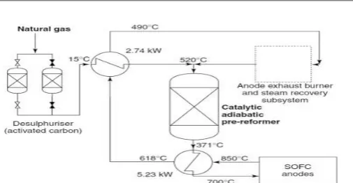 Fig. 2.  Pre-reformer system devised for a Siemens 50-kW SOFC demonstration [6]. 
