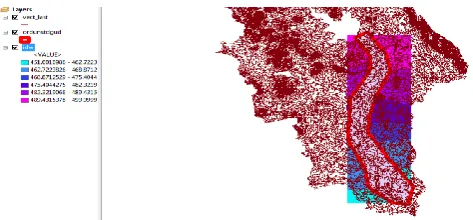 Fig -12: Inundation mapping for 200 year RT flow value. 