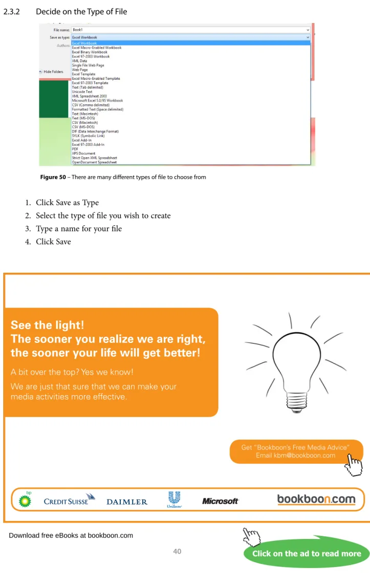 Figure 50 – There are many different types of file to choose from