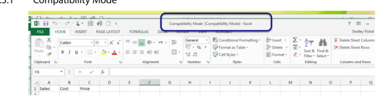 Figure 54 – Look for Compatability Mode at the top of the screen