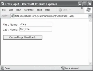 Figure 9-3. The source of a cross-page postback