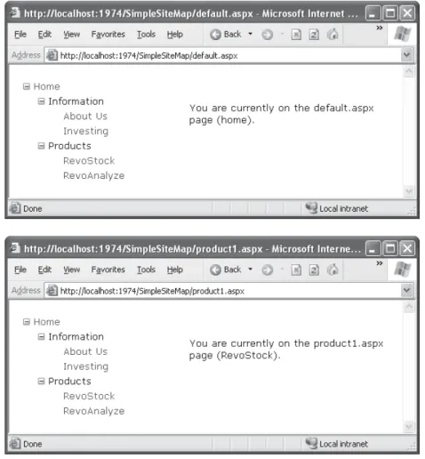 Figure 11-4. Navigating from page to page with the TreeView