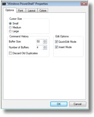 Figure 1.5: Defining the QuickEdit and Insert modes