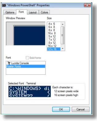 Figure 1.6: Specifying new fonts and font sizes