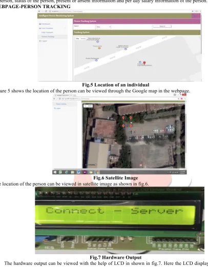 Figure 5 shows the location of the person can be viewed through the Google map in the webpage