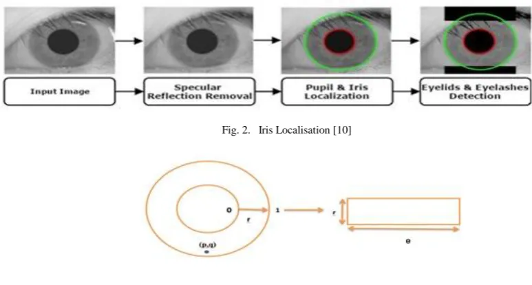 Fig. 2. Iris Localisation [10] 