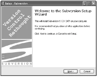 Figure 3.1. The SVN setup program makes installation on Windows easy.