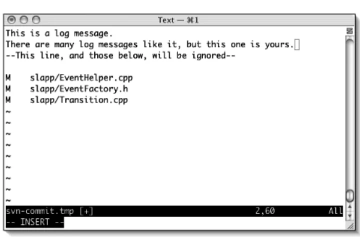 Figure 5.1. Adding a log with a text editor.