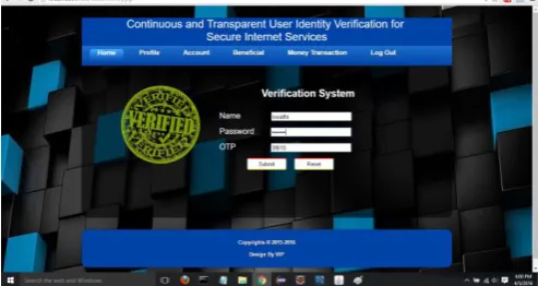 Fig 6 Verification through One Time Password    