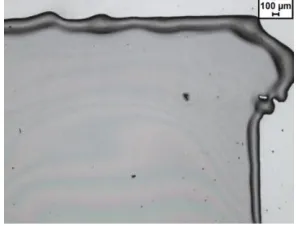 Figure 4: The surface profile of the dielectric layer including bottom silver electrode with presumed active area for the solvent ink at a drop space of 20 μm (a) along print direction (b) across print direction; with representation of ten scans (with a distance of 0.3 mm between each) from dark grey color to light grey color for first to last scan respectively   