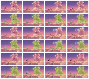Fig.4 MOT results on the applied Bird dataset(odd row-original frame, even row-detected frame) 